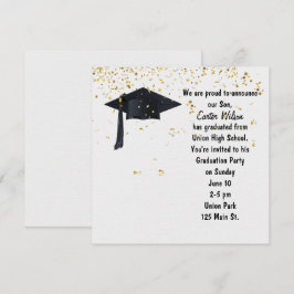 Zwart klepje met Gold Confetti Kaart