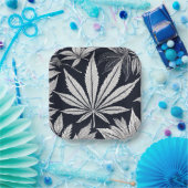 Zwart Kleur Stijl Ontwerp Mode 🍁 Stijl Papieren Bordje (Feest)