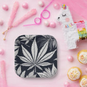 Zwart Kleur Stijl Ontwerp Mode 🍁 Stijl Papieren Bordje (Feest)