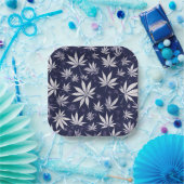 Zwart Kleur Stijl Ontwerp Mode 🍁 Stijl Papieren Bordje (Feest)