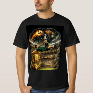 zwart kleur voetbal en speler ontwerp t-shirt