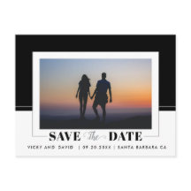 Zwart kleurenblok bruiloft opslaan Datum foto