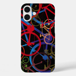 Zwart kleurenfietsen iPhone 16 plus hoesje