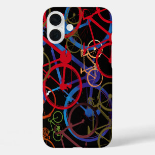 Zwart kleurenfietsen iPhone 16 plus hoesje