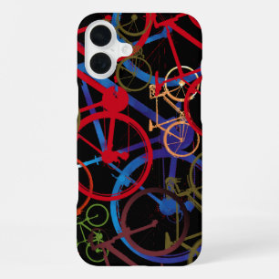 Zwart kleurenfietsen iPhone 16 plus hoesje