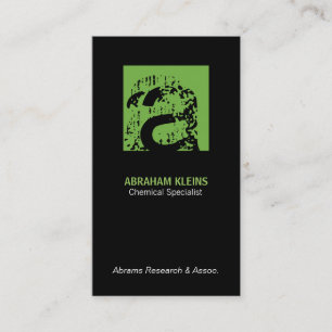 Zwart kleurenvierkant monogram (groen) achtergrond visitekaartje