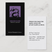 Zwart kleurenvierkant monogram (paars) achtergrond visitekaartje (Voorkant / Achterkant)