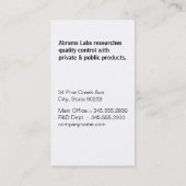 Zwart kleurenvierkant monogram (paars) achtergrond visitekaartje (Achterkant)