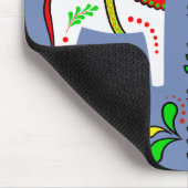 Zwart/kleurig Folk Dala paard/Folk Andalusiaans Muismat (Hoek)