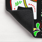 Zwart/kleurig Folk Dala paard/Folk Andalusiaans Muismat (Hoek)