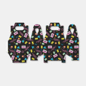 Zwart kleurrijk 80-inch Retropatroon Bedankdoosjes (Uitgevouwen)