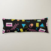 Zwart kleurrijk 80-inch Retropatroon Lichaamskussen (Achterkant)