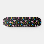 Zwart kleurrijk 80-inch Retropatroon Persoonlijk Skateboard (Horizontaal)