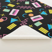 Zwart kleurrijk 80-inch Retropatroon Sherpa Deken (3/4)