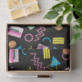 Zwart kleurrijk 80-inch Retropatroon Tissuepapier (Geschenk)