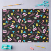 Zwart kleurrijk 80-inch Retropatroon Tissuepapier (Craft)