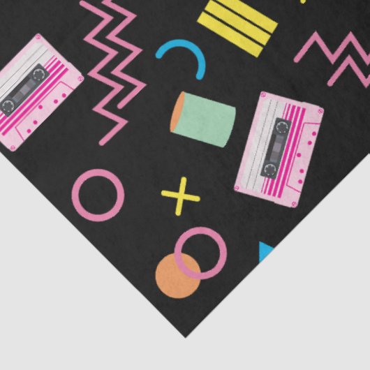 Zwart kleurrijk 80-inch Retropatroon Tissuepapier (Detail)