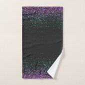 Zwart kleurrijk glitteraccent bad handdoek (Handdoek)