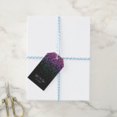 Zwart kleurrijk glitteraccent cadeaulabel (Met Touw)