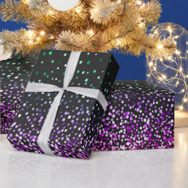 Zwart kleurrijk glitteraccent cadeaupapier
