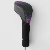 Zwart kleurrijk glitteraccent golfheadcover (Schuin)