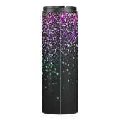 Zwart kleurrijk glitteraccent thermosbeker (Achterkant)