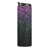 Zwart kleurrijk glitteraccent thermosbeker (Geroteerd rechts)