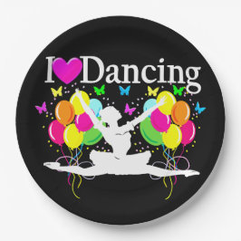 ZWART KLEURRIJK IK HOU VAN DANSENDE FEESTARTIKELEN PAPIEREN BORDJE
