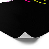 ZWART KLEURRIJK IK HOU VAN DANSENDE FEESTARTIKELEN POSTER (Hoek)