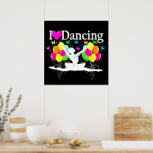 ZWART KLEURRIJK IK HOU VAN DANSENDE FEESTARTIKELEN POSTER (Keuken)