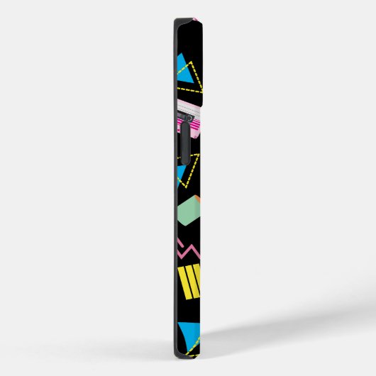 Zwart Kleurrijk jaren tachtig 80 Patroon Case-Mate iPhone Case (Achterkant / Rechts)
