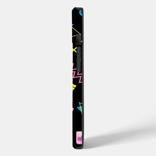Zwart Kleurrijk jaren tachtig 80 Patroon Case-Mate iPhone Case (Achterkant / Links)