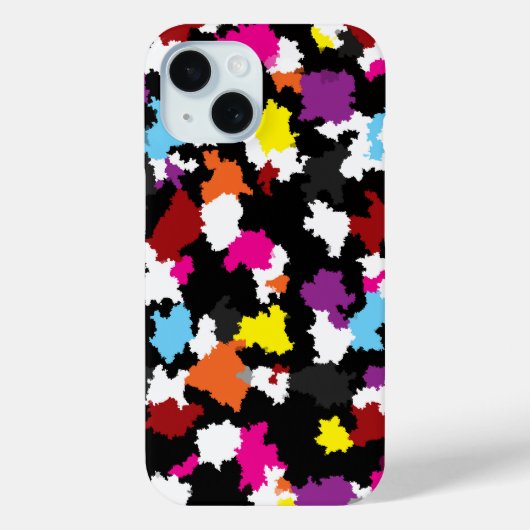 Zwart Kleurrijk Onregelmatig Abstract Case-Mate iPhone Case (Achterkant)