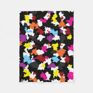 Zwart Kleurrijk Onregelmatig Abstract Fleece Deken