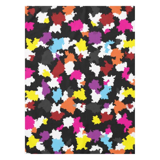 Zwart Kleurrijk Onregelmatig Abstract Tafelkleed (Voorkant)