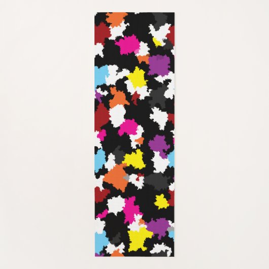 Zwart Kleurrijk Onregelmatig Abstract Yogamat (Voorkant)