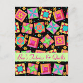 Zwart kleurrijk patchwork - Aankondiging van een Q (Voorkant)