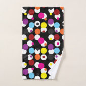 Zwart Kleurrijk Polka Dots Oppervlakte Patroon Ont Bad Handdoek (Handdoek)