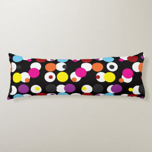 Zwart Kleurrijk Polka Dots Oppervlakte Patroon Ont Lichaamskussen