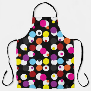 Zwart Kleurrijk Polka Dots Oppervlakte Patroon Ont Schort