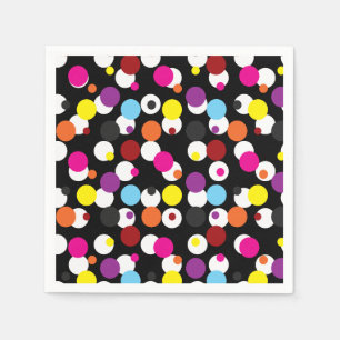 Zwart Kleurrijk Polka Dots Oppervlakte Patroon Ont Servet