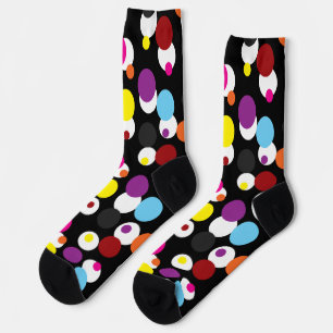 Zwart Kleurrijk Polka Dots Oppervlakte Patroon Ont Sokken