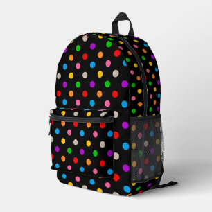Zwart Kleurrijk Regenboog Stippen Design Bedrukte Rugzak