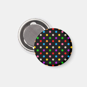 Zwart Kleurrijk Regenboog Stippen Design Magneet