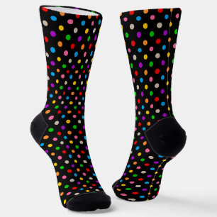 Zwart Kleurrijk Regenboog Stippen Design  Sokken