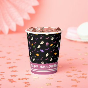 Zwart Kleurrijk Schattige Leuk Magisch Halloween Papieren Bekers