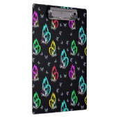 Zwart Kleurrijk Vlinderillustratiepatroon Klembord (Rechts)