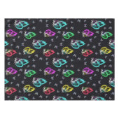 Zwart Kleurrijk Vlinderillustratiepatroon Tafelkleed (Voorkant (Horizontaal))