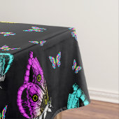 Zwart Kleurrijk Vlinderillustratiepatroon Tafelkleed (Voorbeeld)