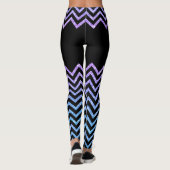 Zwart & Kleurrijke Chevron Glitter Textuur Leggings (Achterkant)